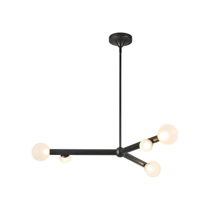 Reese LED Chandelier in Urban Bronze/Opal Glass (41-Inch).