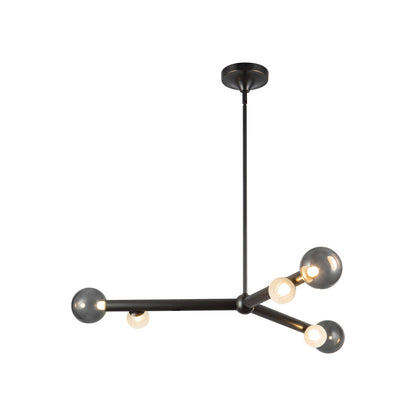 Reese LED Chandelier in Urban Bronze/Smoked Glass (41-Inch).