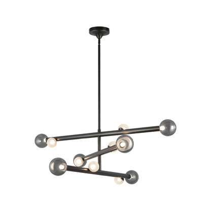 Reese LED Chandelier in Urban Bronze/Smoked Glass (47.5-Inch).