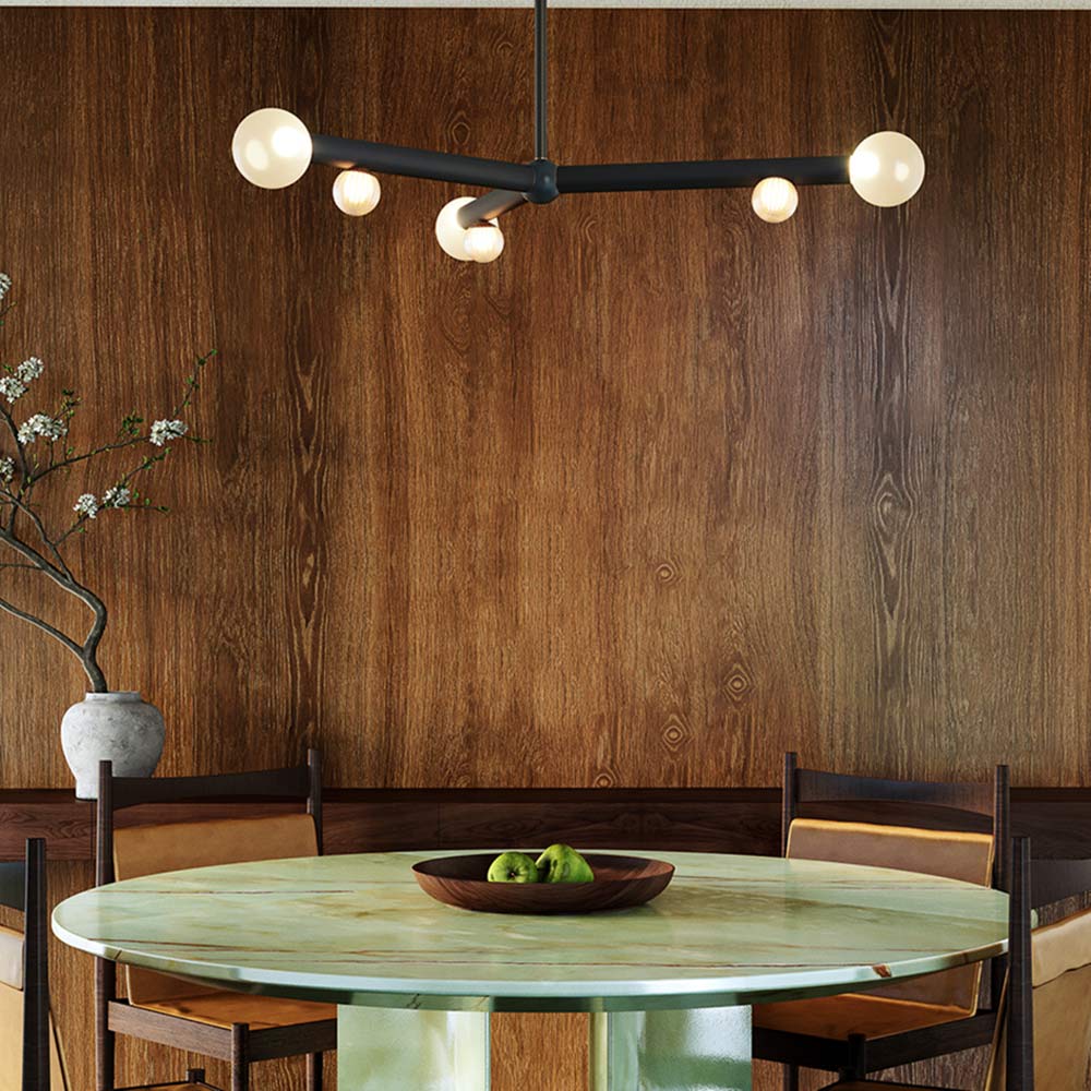 Reese LED Chandelier in dining room.