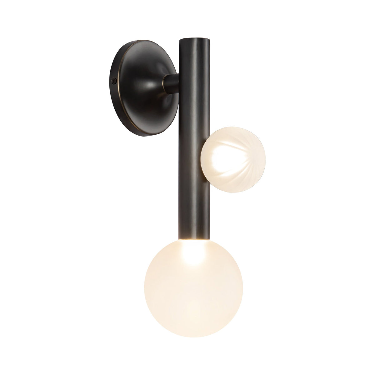 Reese LED Wall Light in Urban Bronze/Opal Glass.