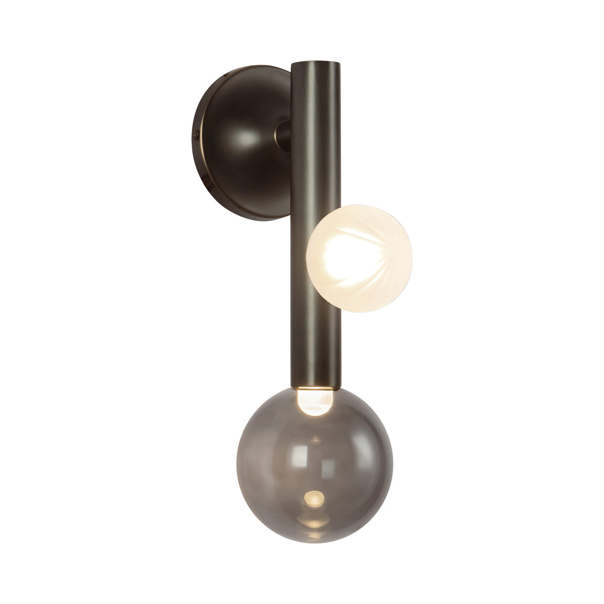 Reese LED Wall Light in Urban Bronze/Smoked Glass.