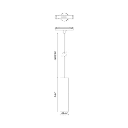 Remuda Trilo LED Track Pendant Light - line drawing.