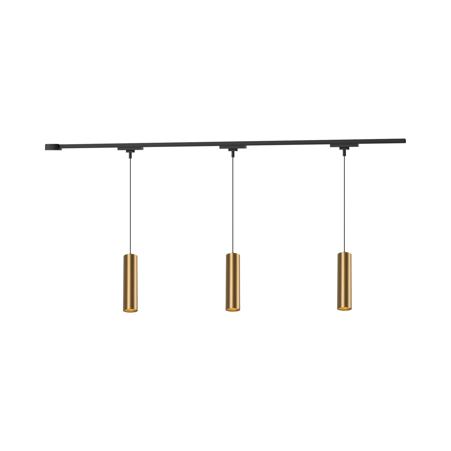 Remuda Trilo Track Multi Light LED Pendant Light in Brushed Gold (3-Head).