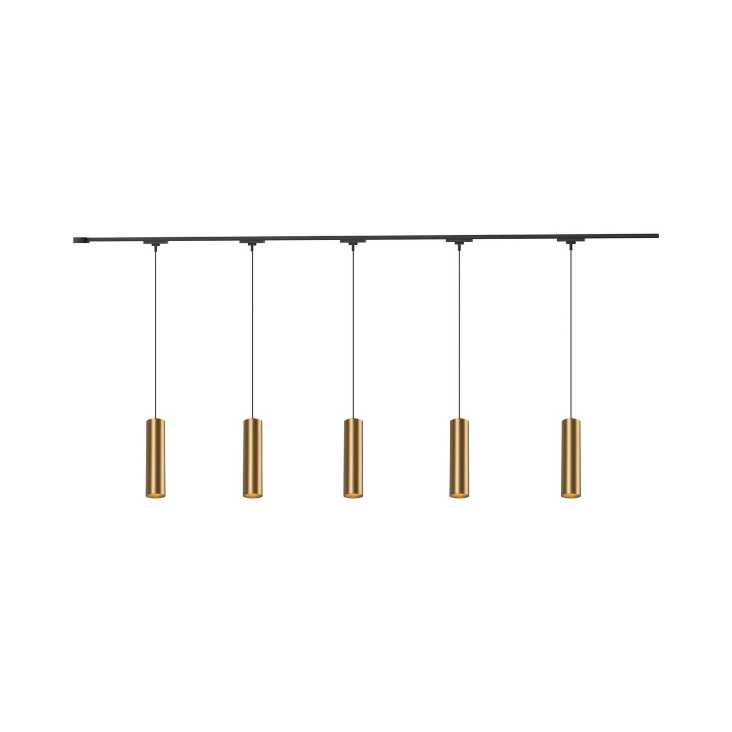 Remuda Trilo Track Multi Light LED Pendant Light in Brushed Gold (5-Head).