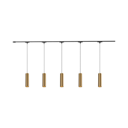 Remuda Trilo Track Multi Light LED Pendant Light in Brushed Gold (5-Head).