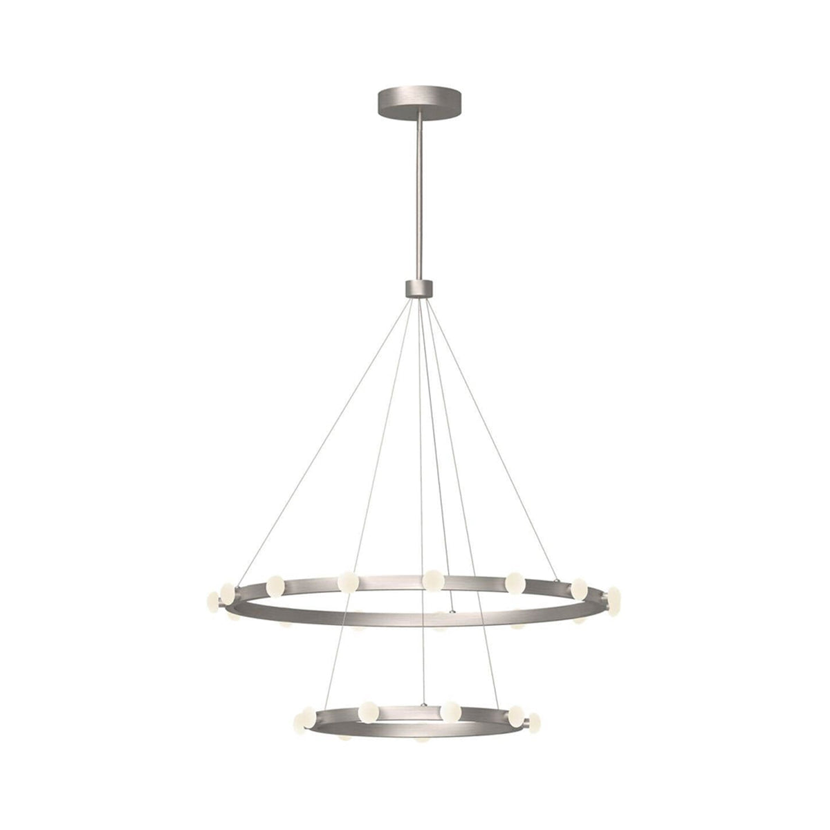 Rezz LED Chandelier in Brushed Nickel.