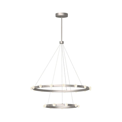 Rezz LED Chandelier in Brushed Nickel.