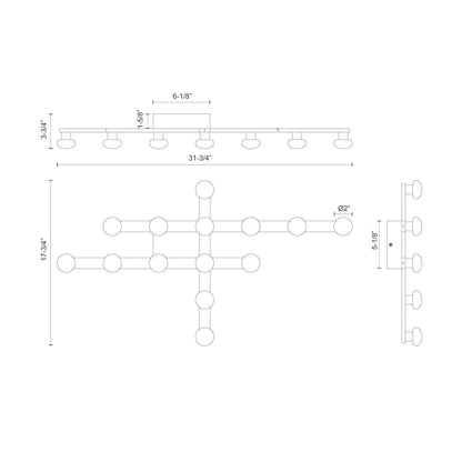 Rezz LED Flush Mount Ceiling Light - line drawing.