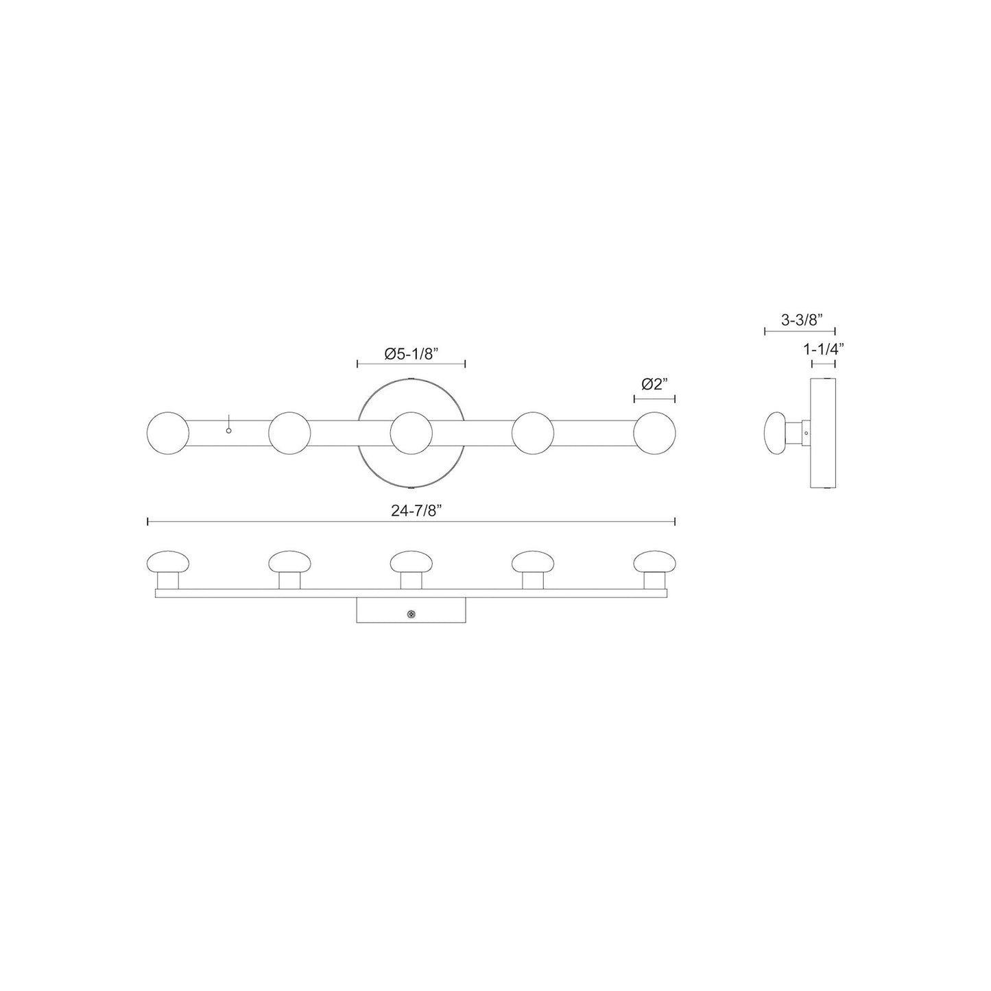 Rezz LED Wall Light - line drawing.