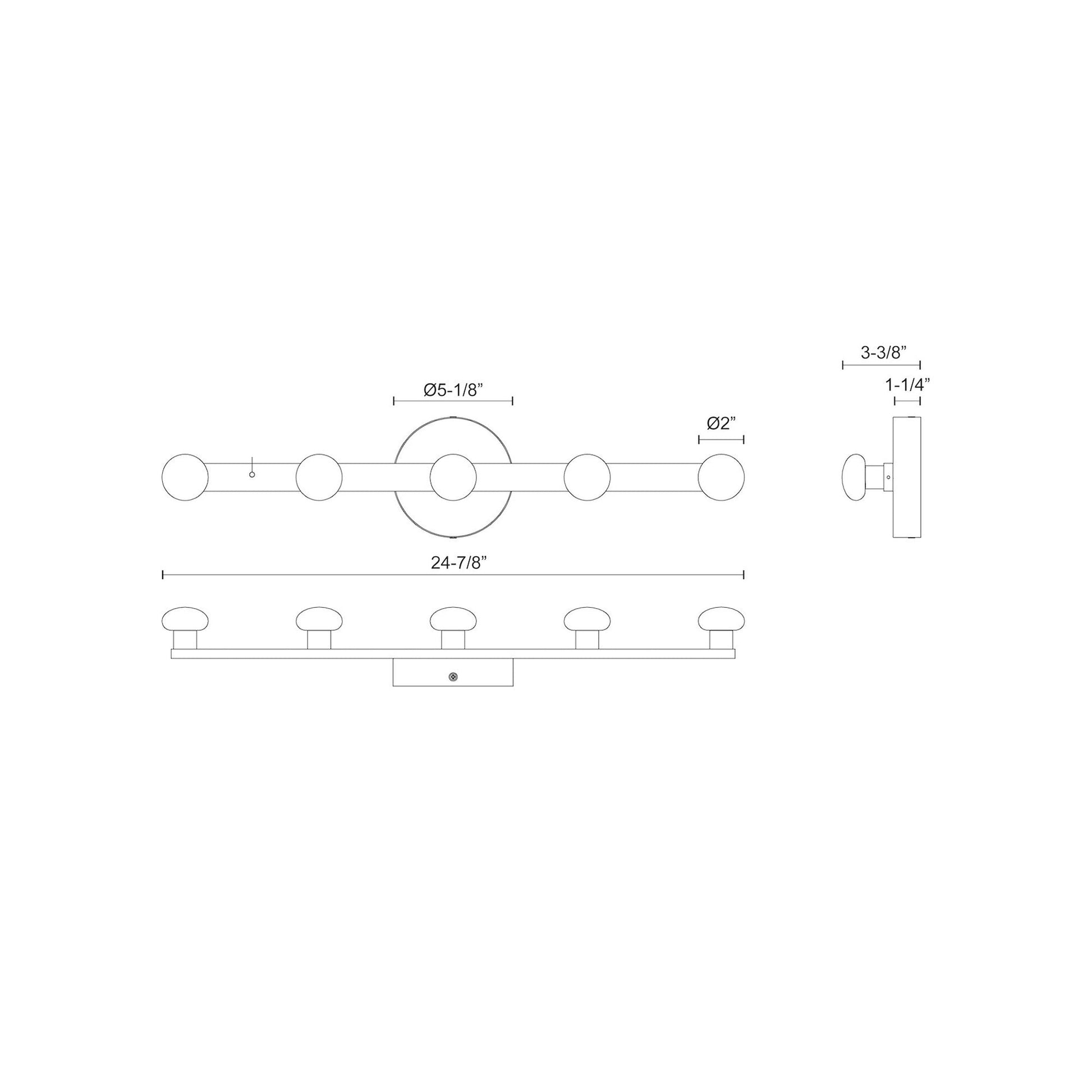 Rezz LED Wall Light - line drawing.