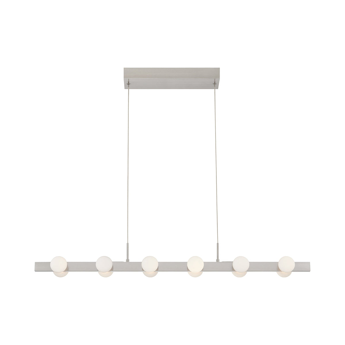 Rezz Linear LED Pendant Light in Brushed Nickel.