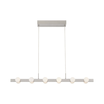 Rezz Linear LED Pendant Light in Brushed Nickel.