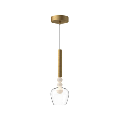 Rise LED Pendant Light in Brushed Gold (5.75-Inch).
