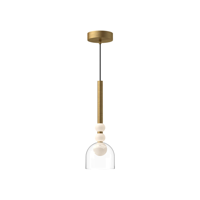 Rise LED Pendant Light in Brushed Gold (5.63-Inch).
