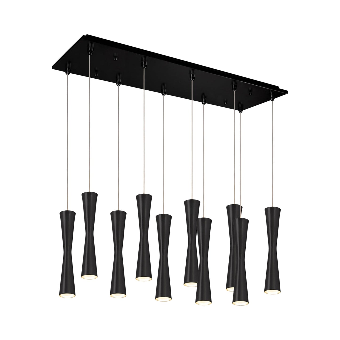 Robson Rectangle Multi Light LED Pendant Light in Black.