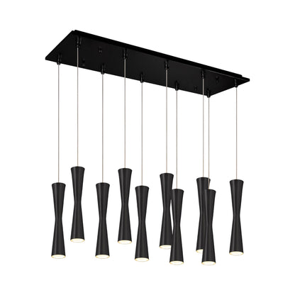 Robson Rectangle Multi Light LED Pendant Light in Black.