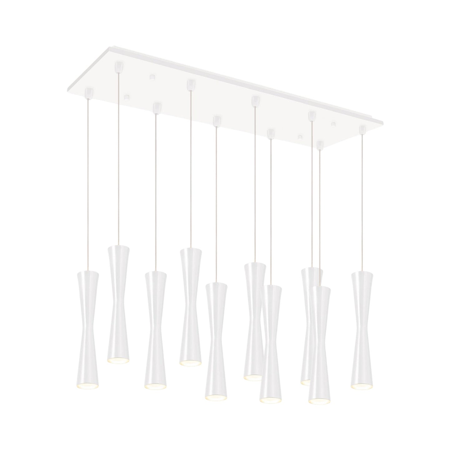 Robson Rectangle Multi Light LED Pendant Light in White.