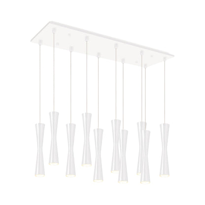 Robson Rectangle Multi Light LED Pendant Light in White.