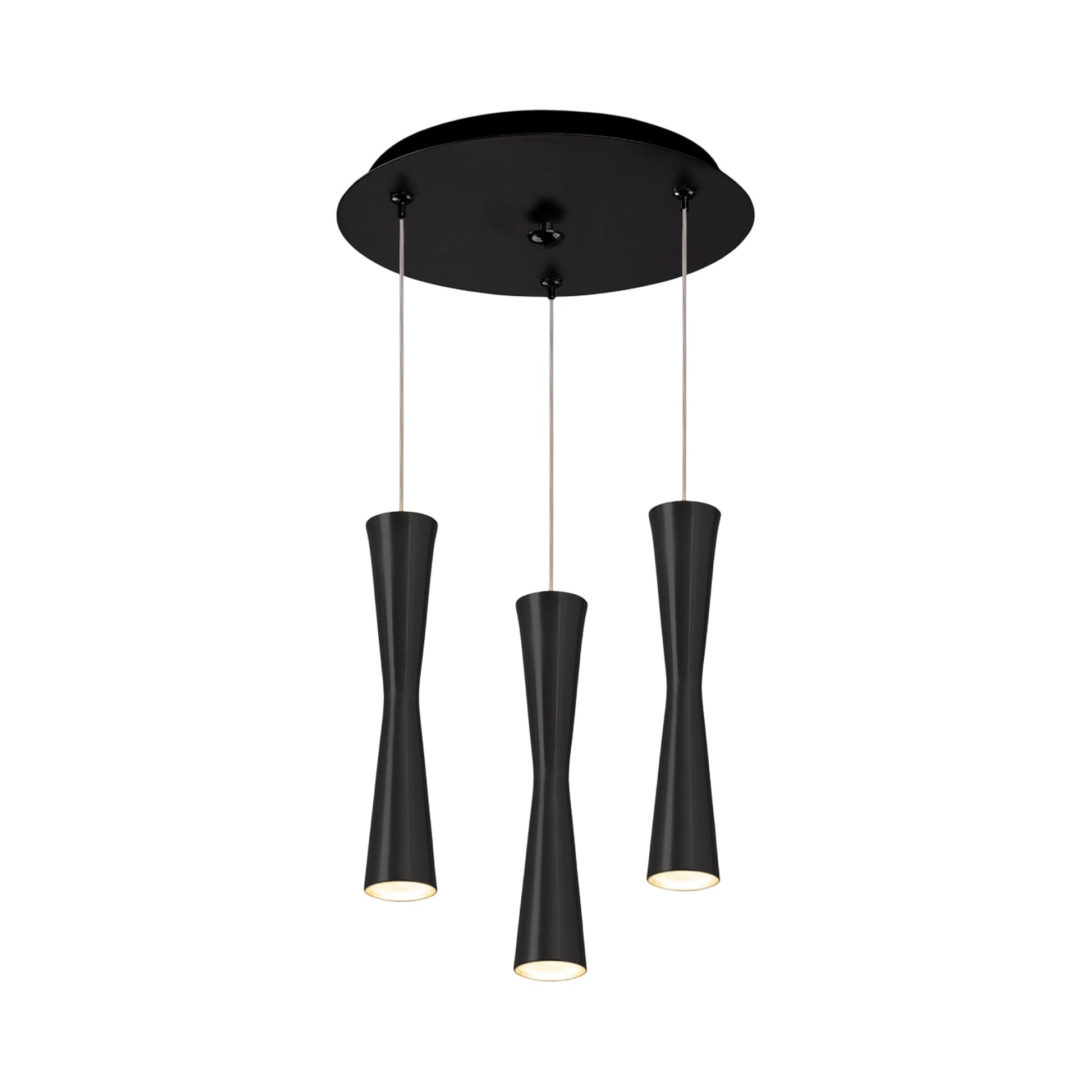 Robson Round Multi Light LED Pendant Light in Black (3-Light).