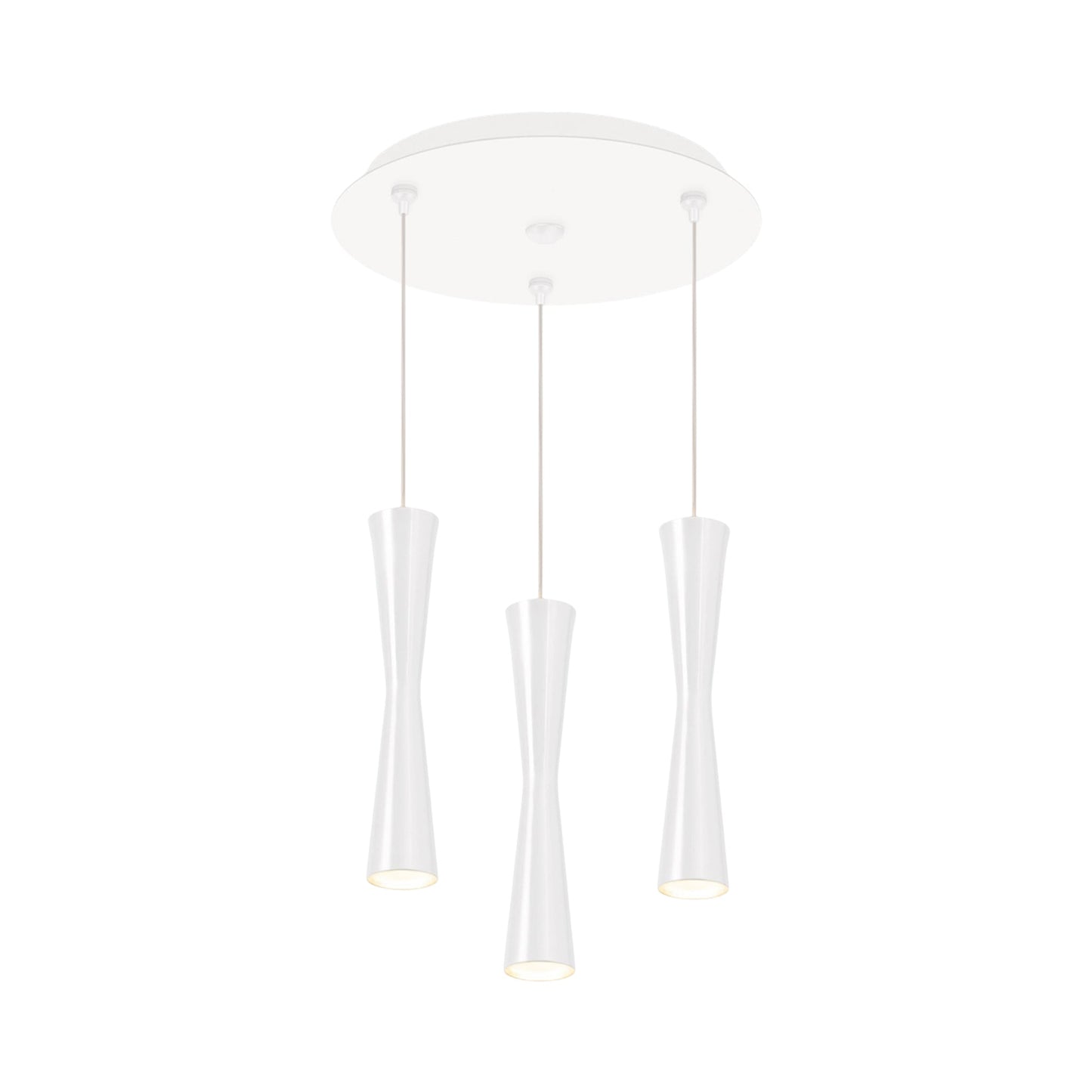 Robson Round Multi Light LED Pendant Light in White (3-Light).