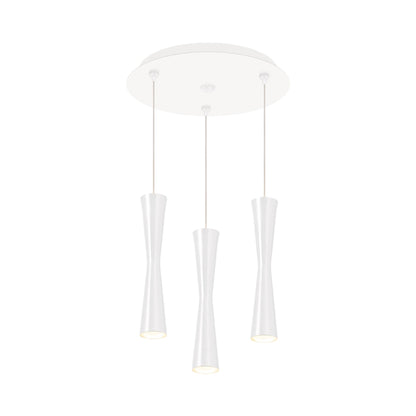 Robson Round Multi Light LED Pendant Light in White (3-Light).