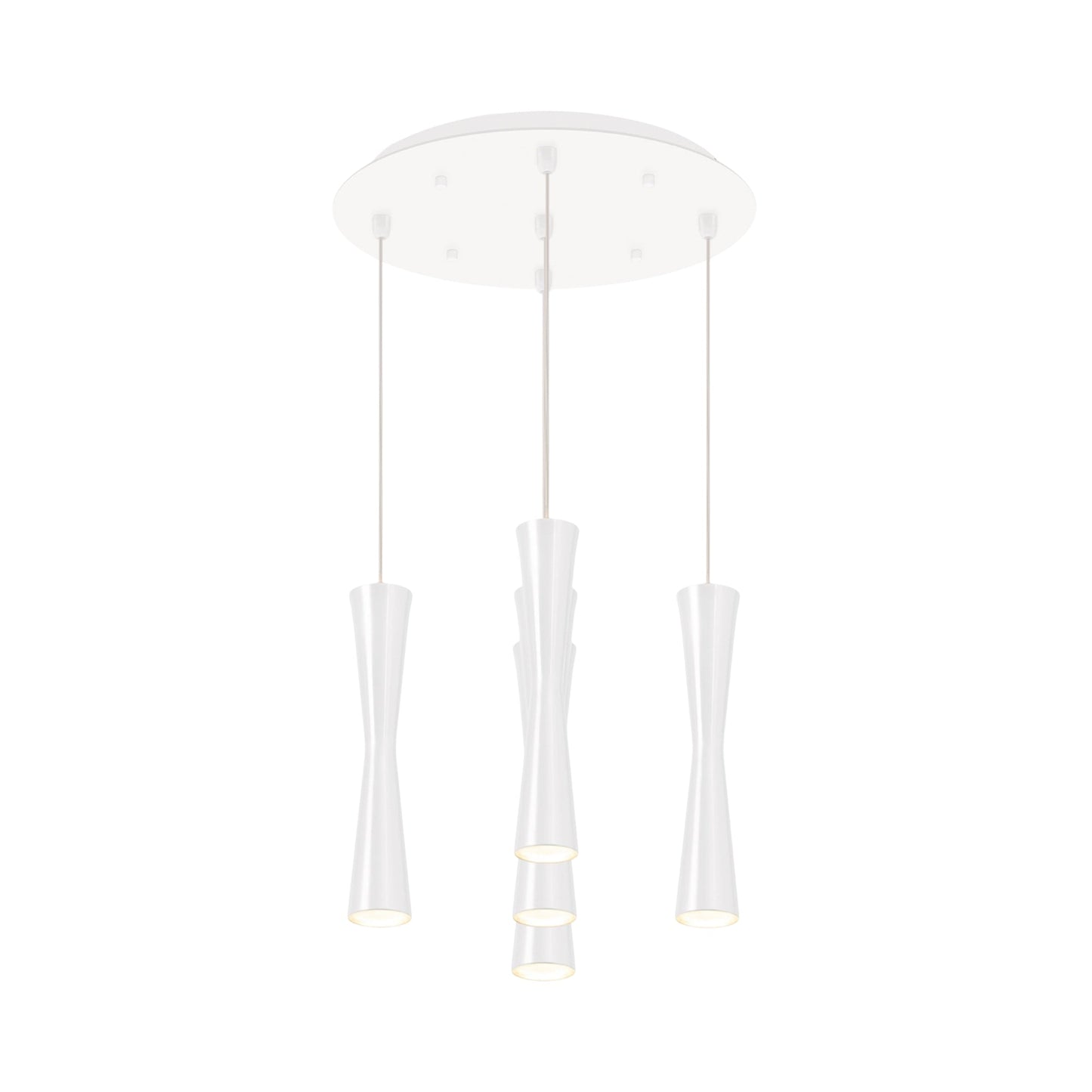 Robson Round Multi Light LED Pendant Light in White (5-Light).