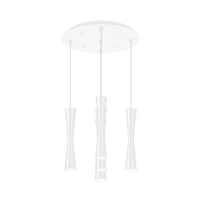 Robson Round Multi Light LED Pendant Light in White (5-Light).