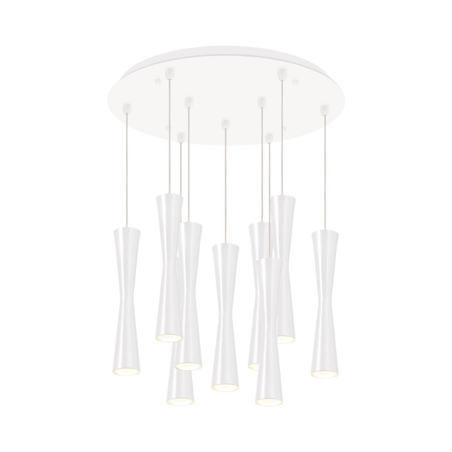 Robson Round Multi Light LED Pendant Light in White (9-Light).