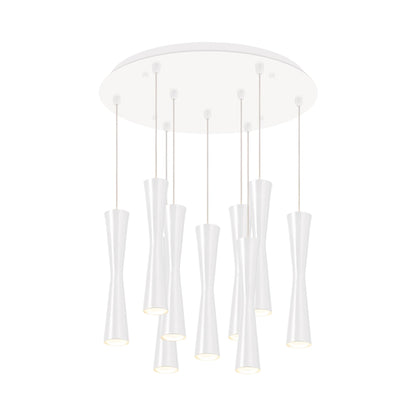 Robson Round Multi Light LED Pendant Light in White (9-Light).