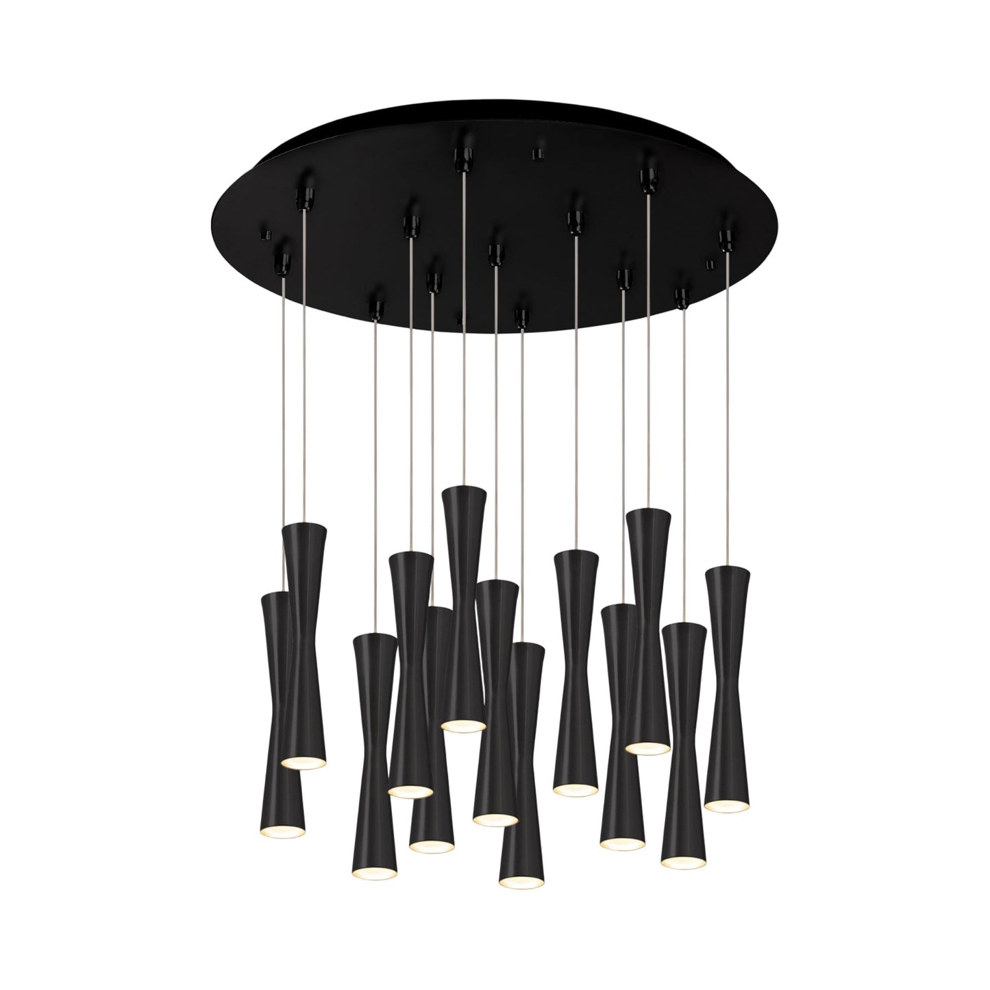 Robson Round Multi Light LED Pendant Light in Black (13-Light).