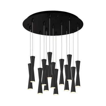 Robson Round Multi Light LED Pendant Light in Black (13-Light).