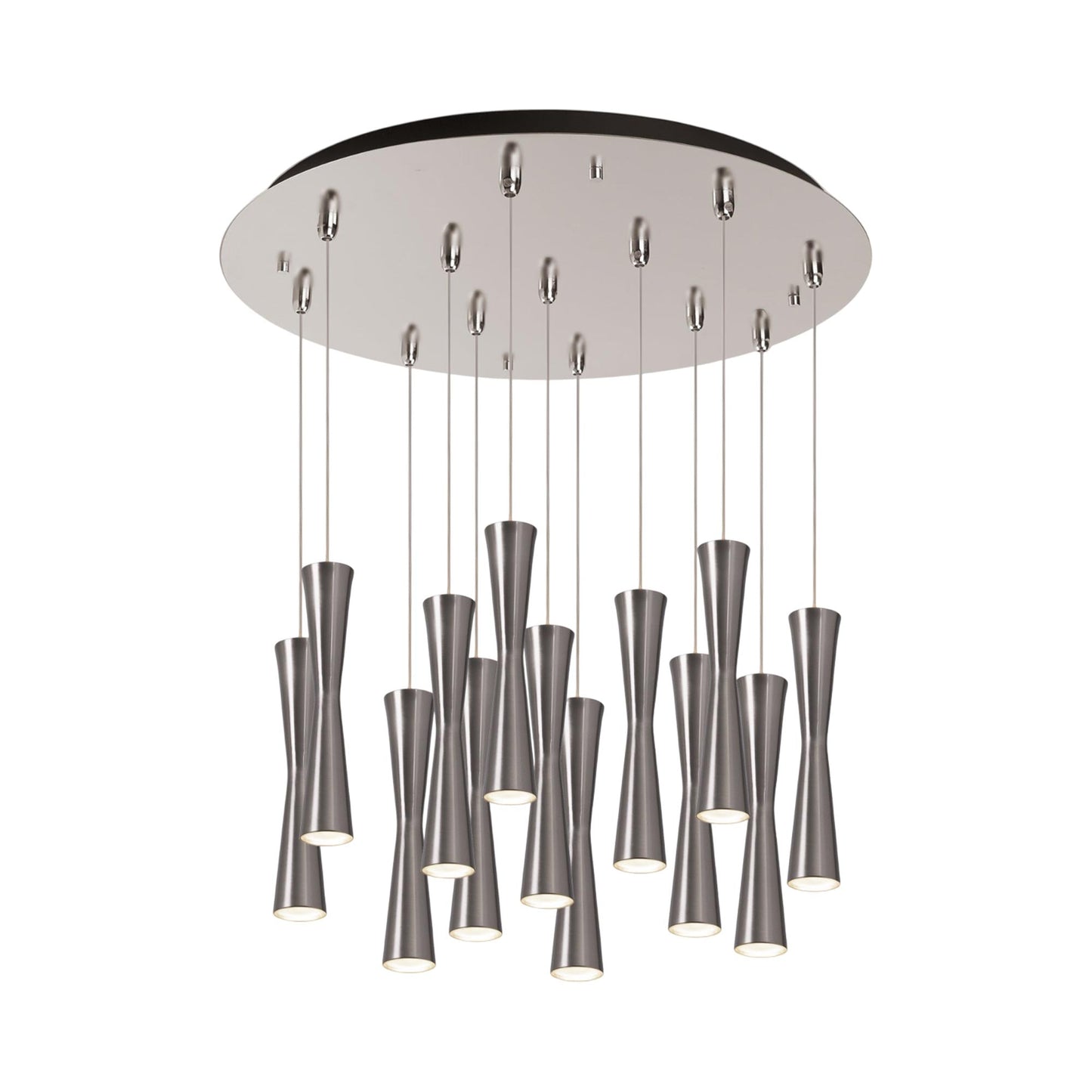 Robson Round Multi Light LED Pendant Light in Brushed Nickel (13-Light).