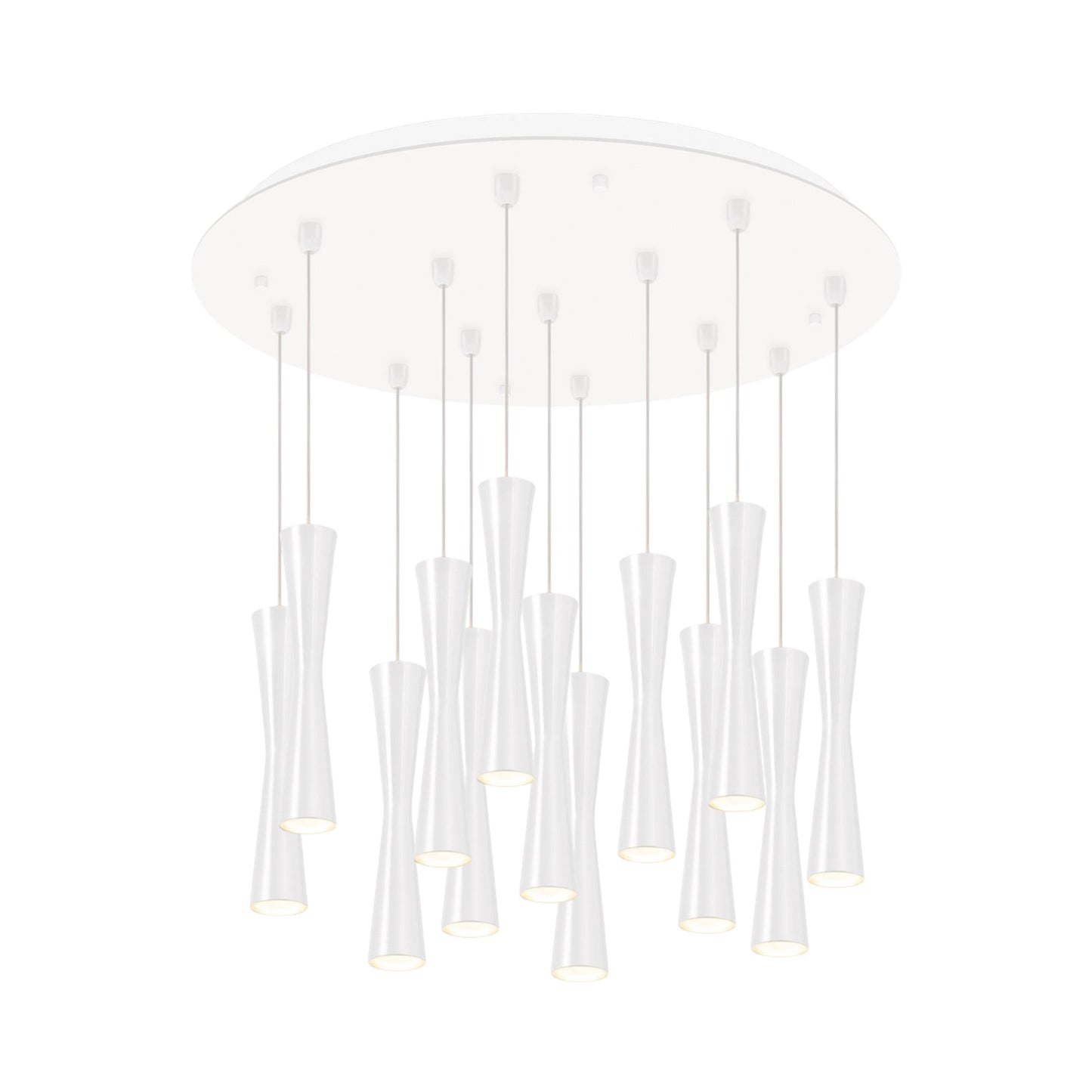 Robson Round Multi Light LED Pendant Light in White (13-Light).