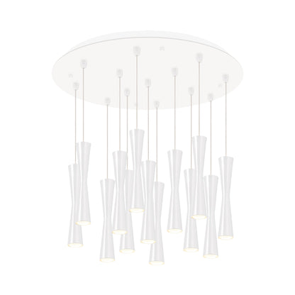 Robson Round Multi Light LED Pendant Light in White (13-Light).