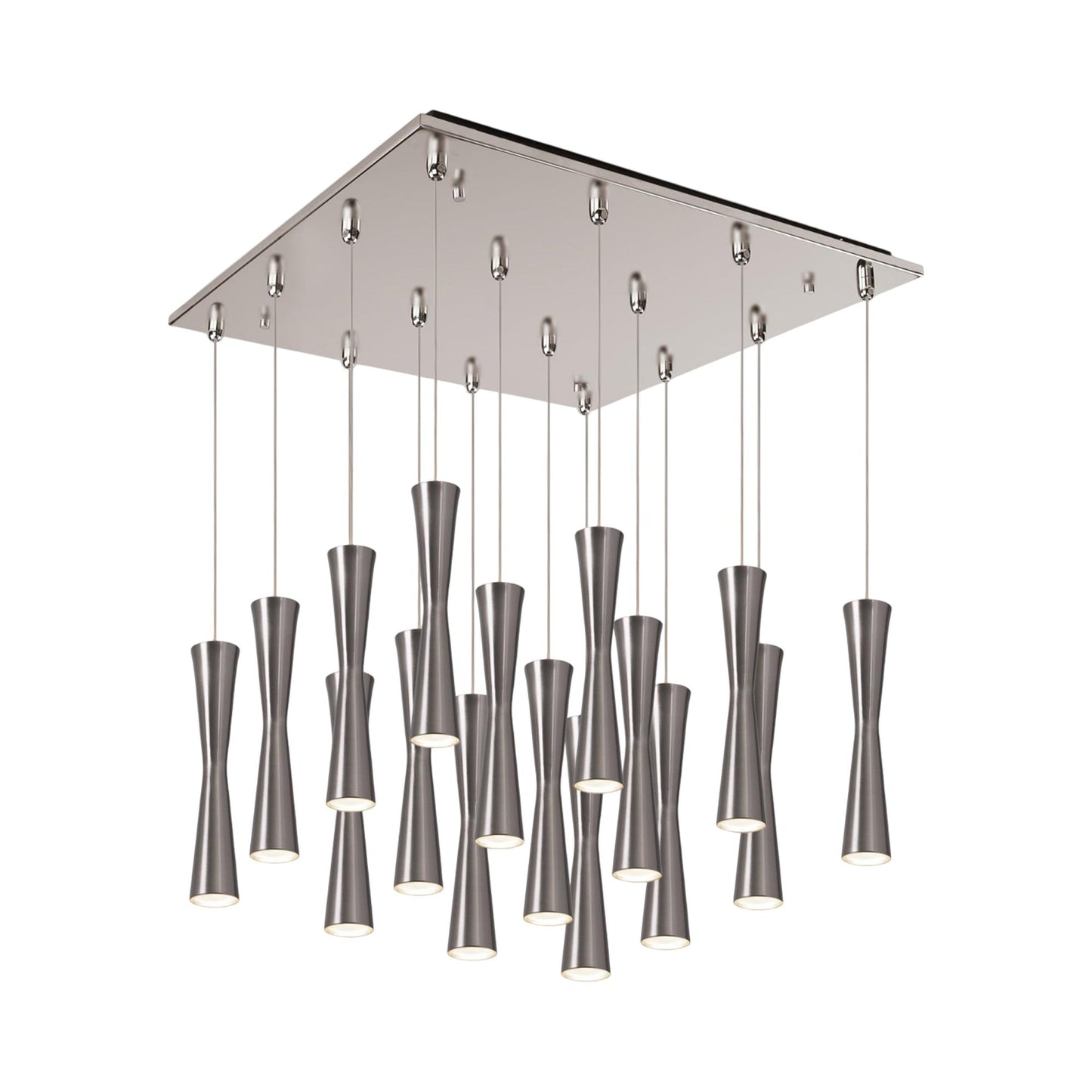 Robson Square Multi Light LED Pendant Light in Brushed Nickel.