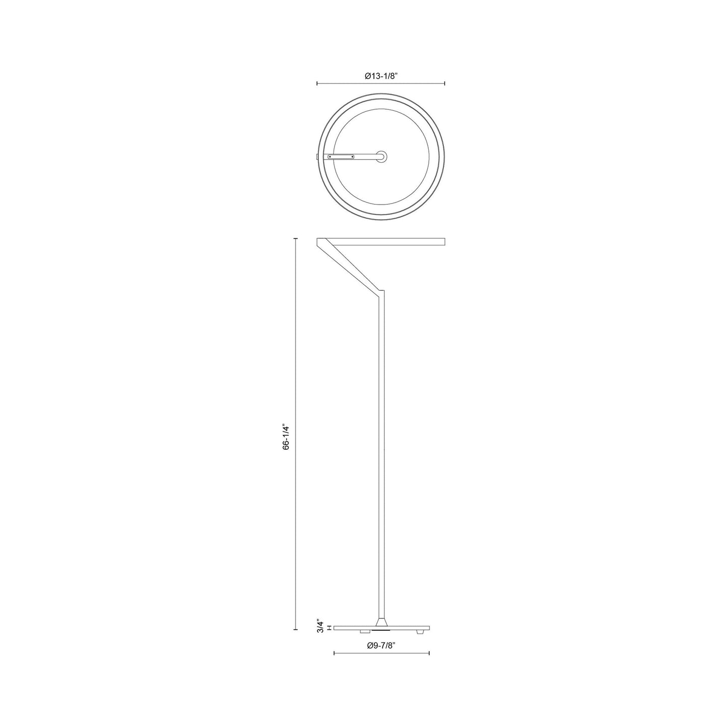 Roda LED Floor Lamp - line drawing.