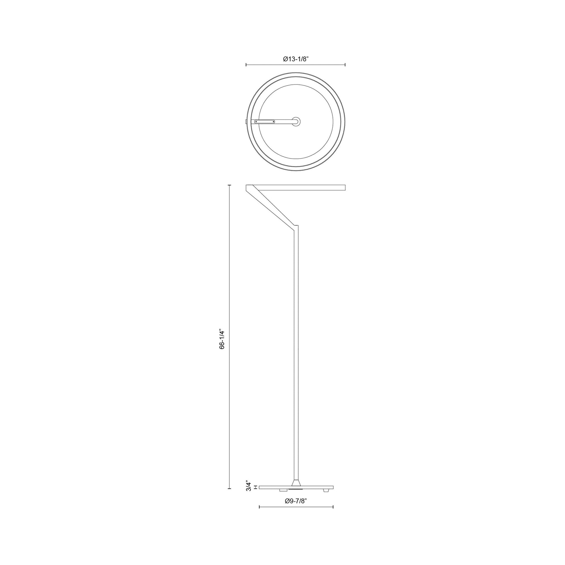 Roda LED Floor Lamp - line drawing.