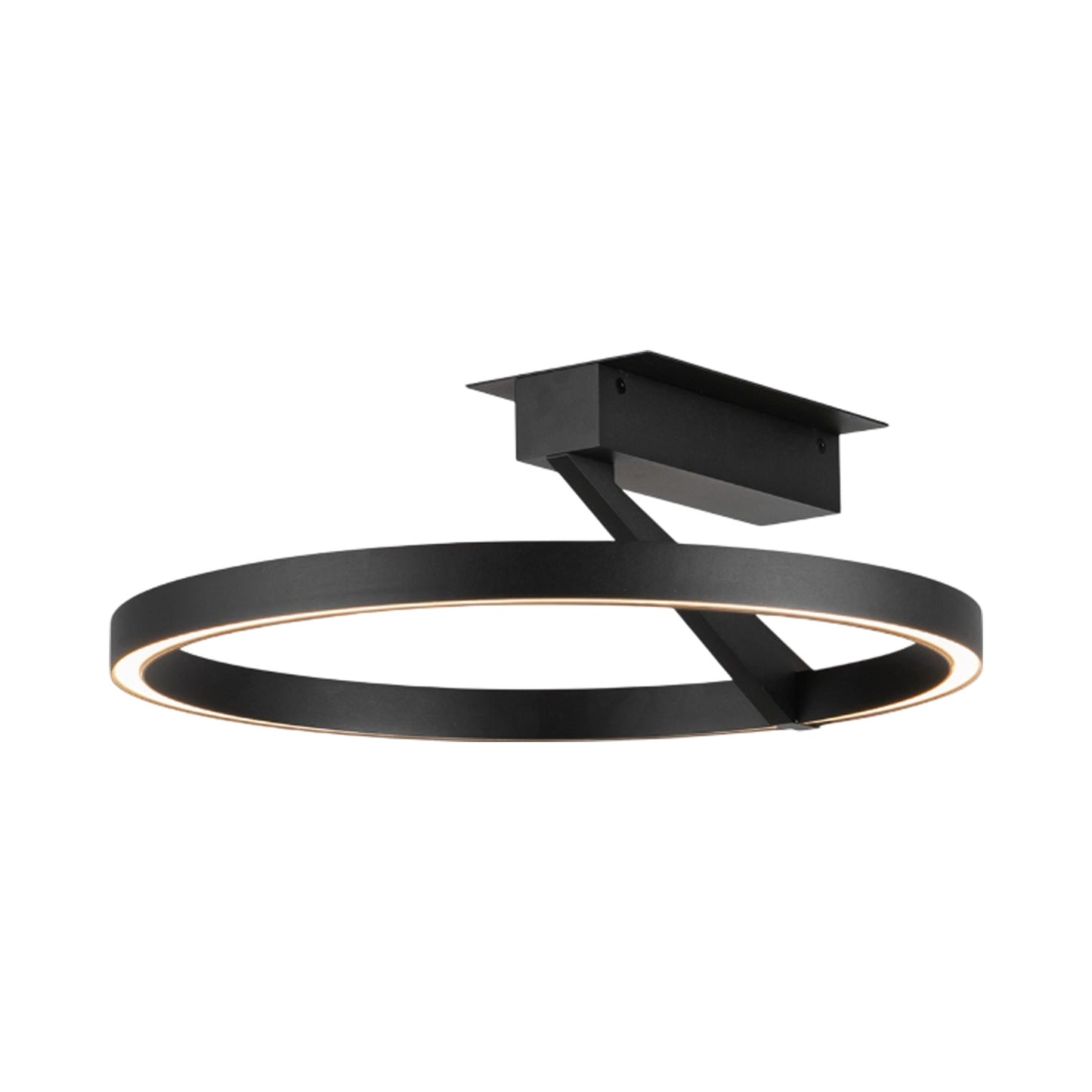 Roda LED Semi Flush Mount Ceiling Light in Black (15.75-Inch).
