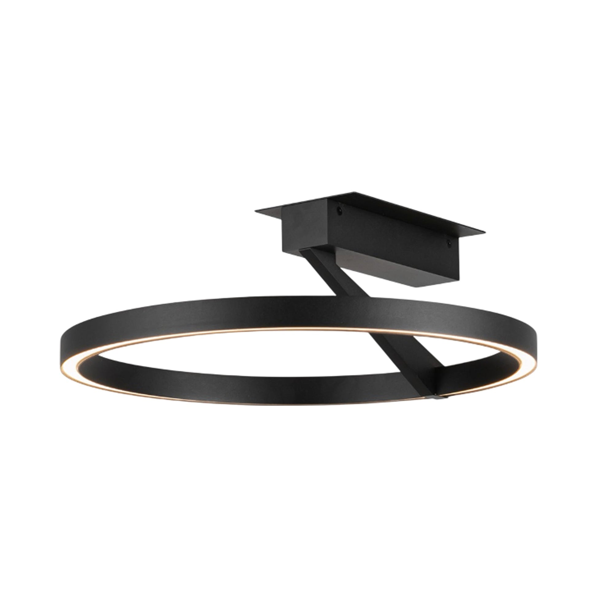 Roda LED Semi Flush Mount Ceiling Light in Black (15.75-Inch).