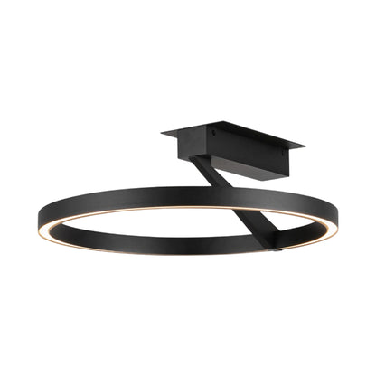Roda LED Semi Flush Mount Ceiling Light in Black (15.75-Inch).