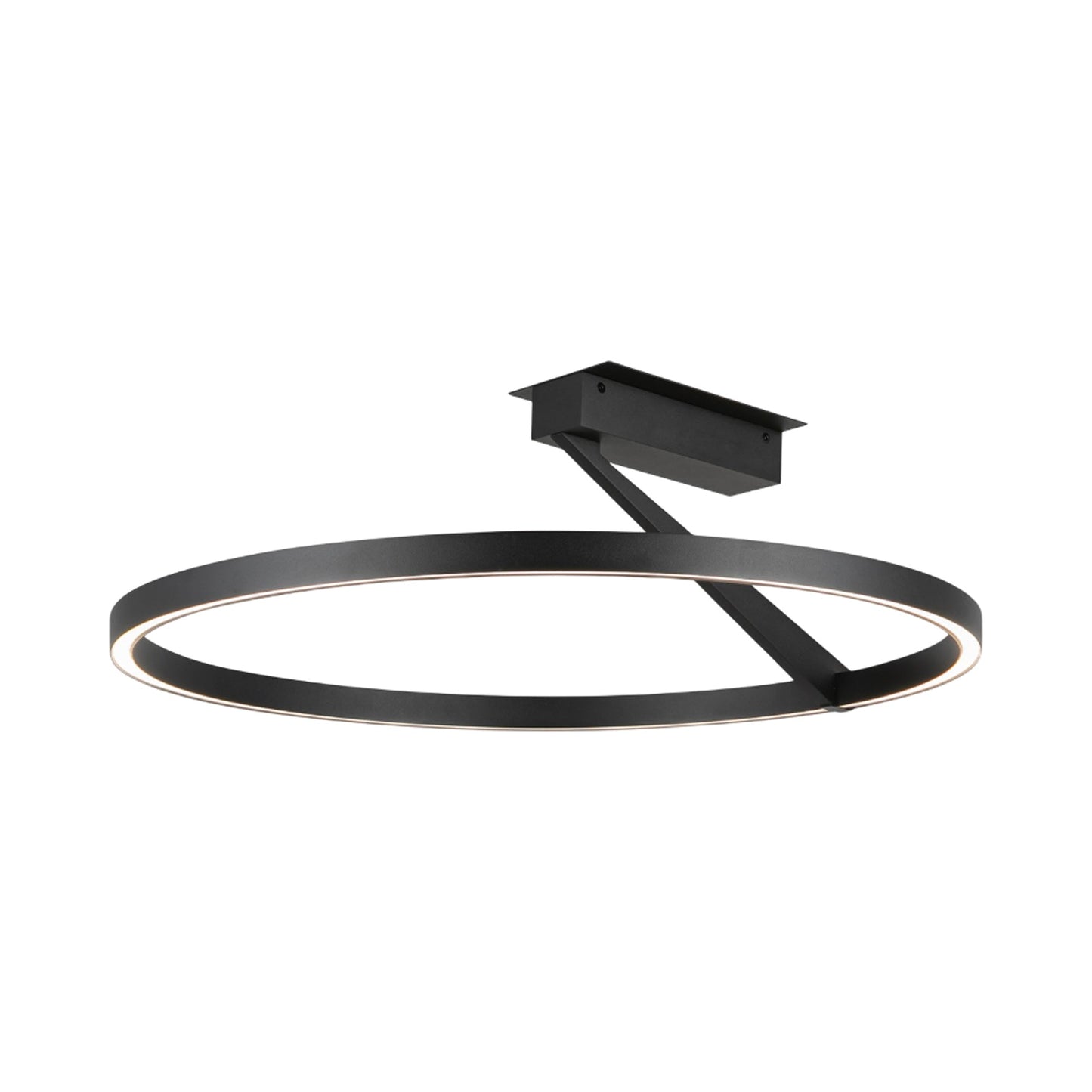 Roda LED Semi Flush Mount Ceiling Light in Black (23.63-Inch).
