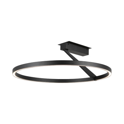 Roda LED Semi Flush Mount Ceiling Light in Black (23.63-Inch).