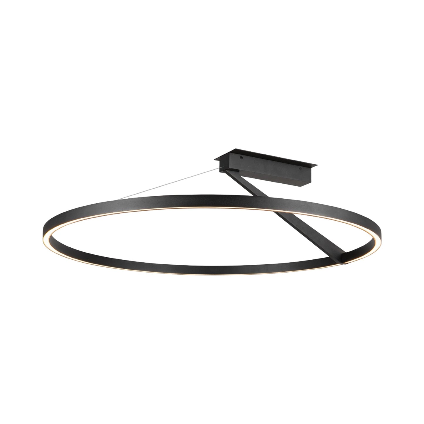 Roda LED Semi Flush Mount Ceiling Light in Black (31.5-Inch).