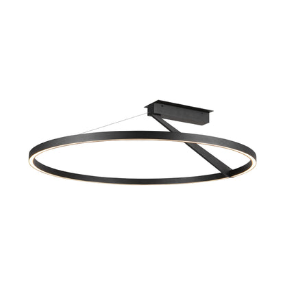 Roda LED Semi Flush Mount Ceiling Light in Black (31.5-Inch).