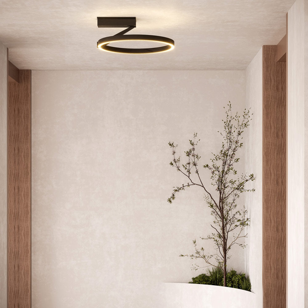 Roda LED Semi Flush Mount Ceiling Light in living room.