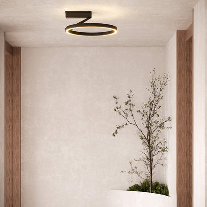 Roda LED Semi Flush Mount Ceiling Light in living room.