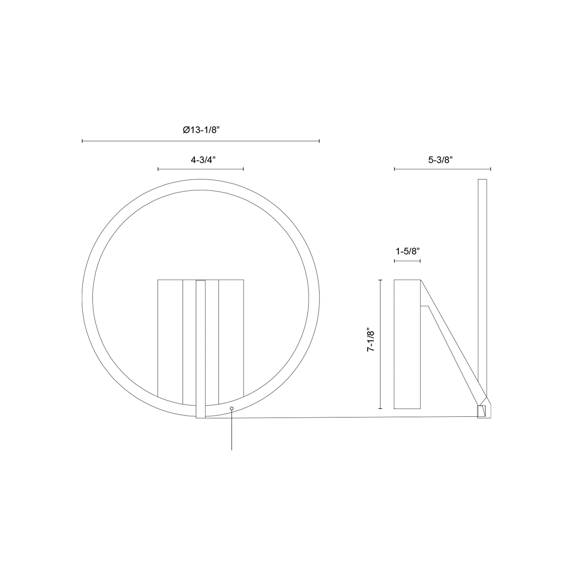 Roda LED Wall Light - line drawing.