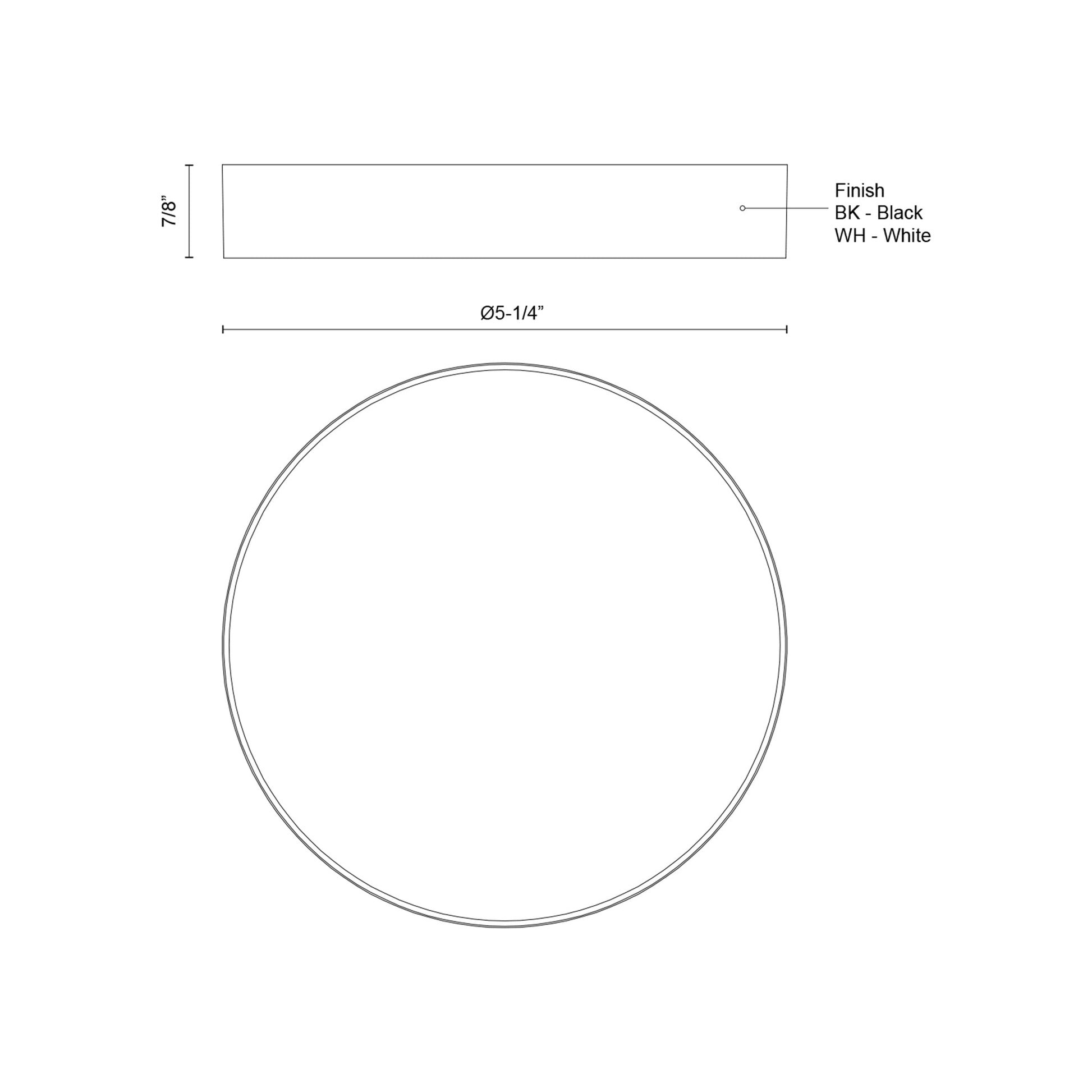 Rynn LED Flush Mount Ceiling Light - line drawing.
