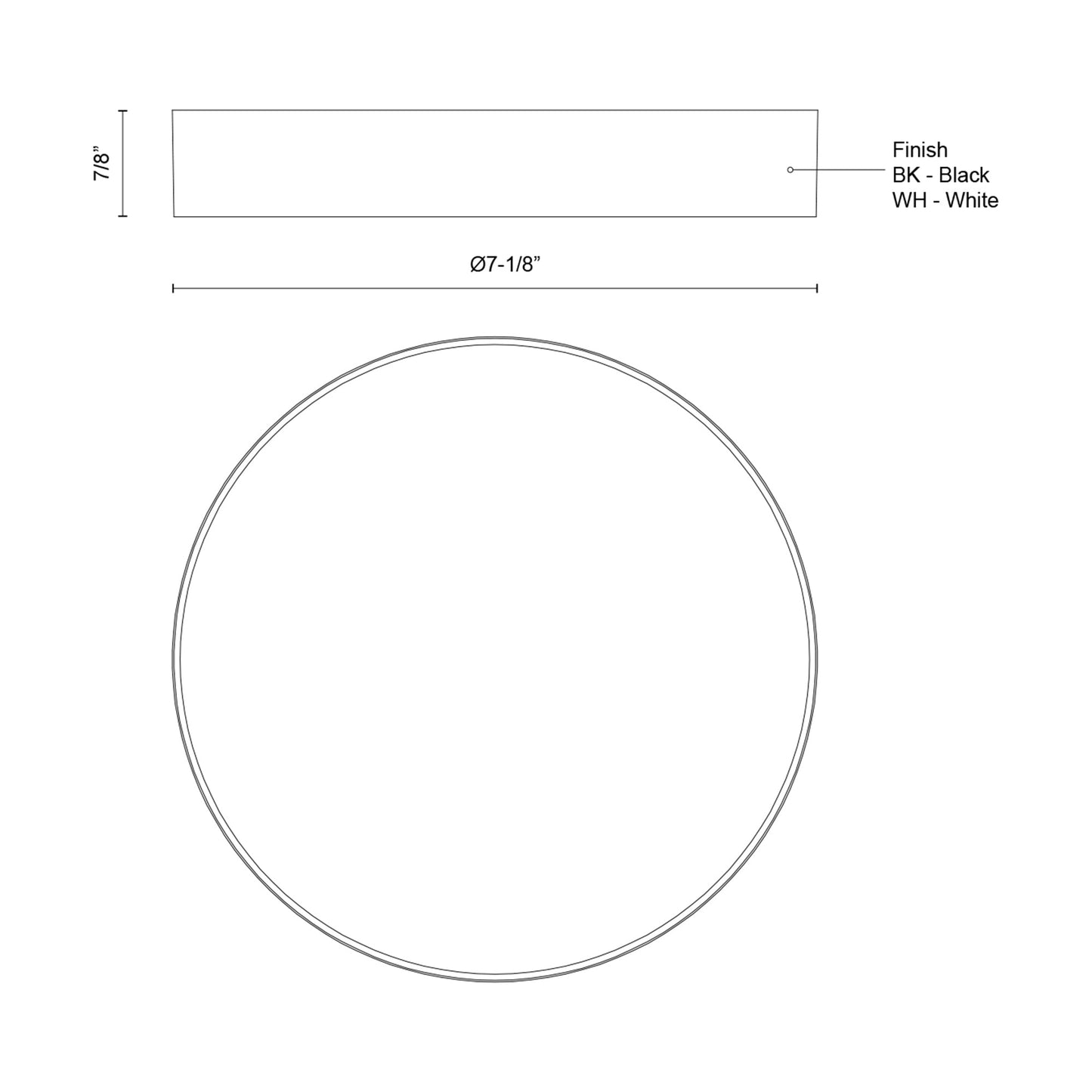 Rynn LED Flush Mount Ceiling Light - line drawing.